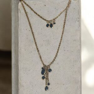 Forth & Towne Double Layer Necklace with Navy Crystals!